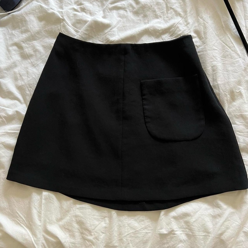 Wilfred Black mini a line Skirt with front pocket micro skirt